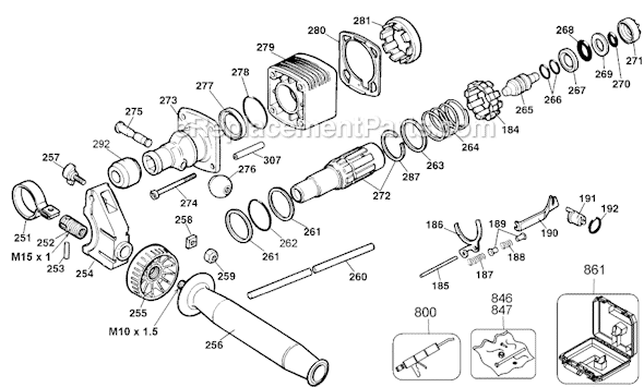 Page A Diagram and Parts List for 5098 Type 100 Black and Decker Hammer Drill
